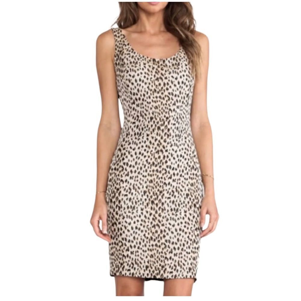 NWT Diane von Furstenberg Ariana Cheetah New Pearl Black Mini Dress Women Size 4